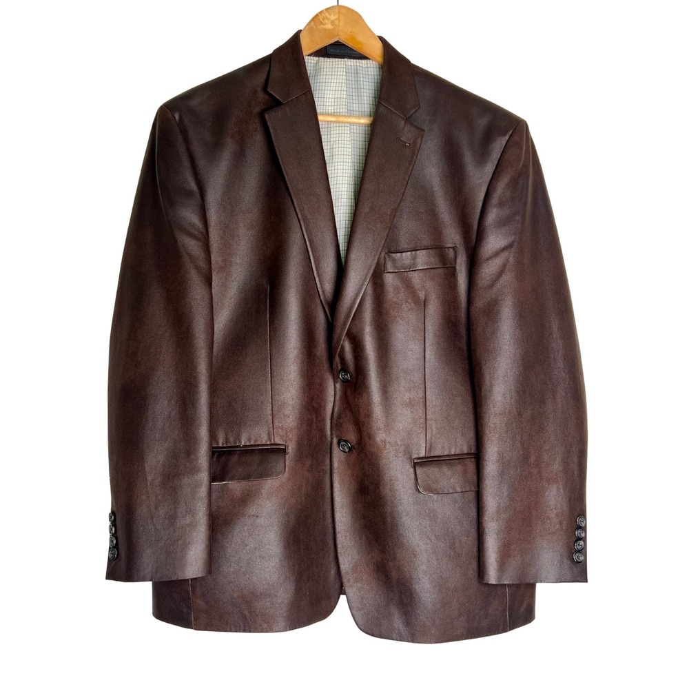 Lauren Ralph Lauren Mens Brown Distressed Look Sport Coat Blazer 44S 44 Short